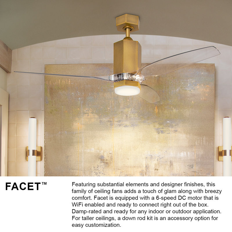 Brocken 3 Blade Ceiling Fan with LED Light Kit Joss & Main